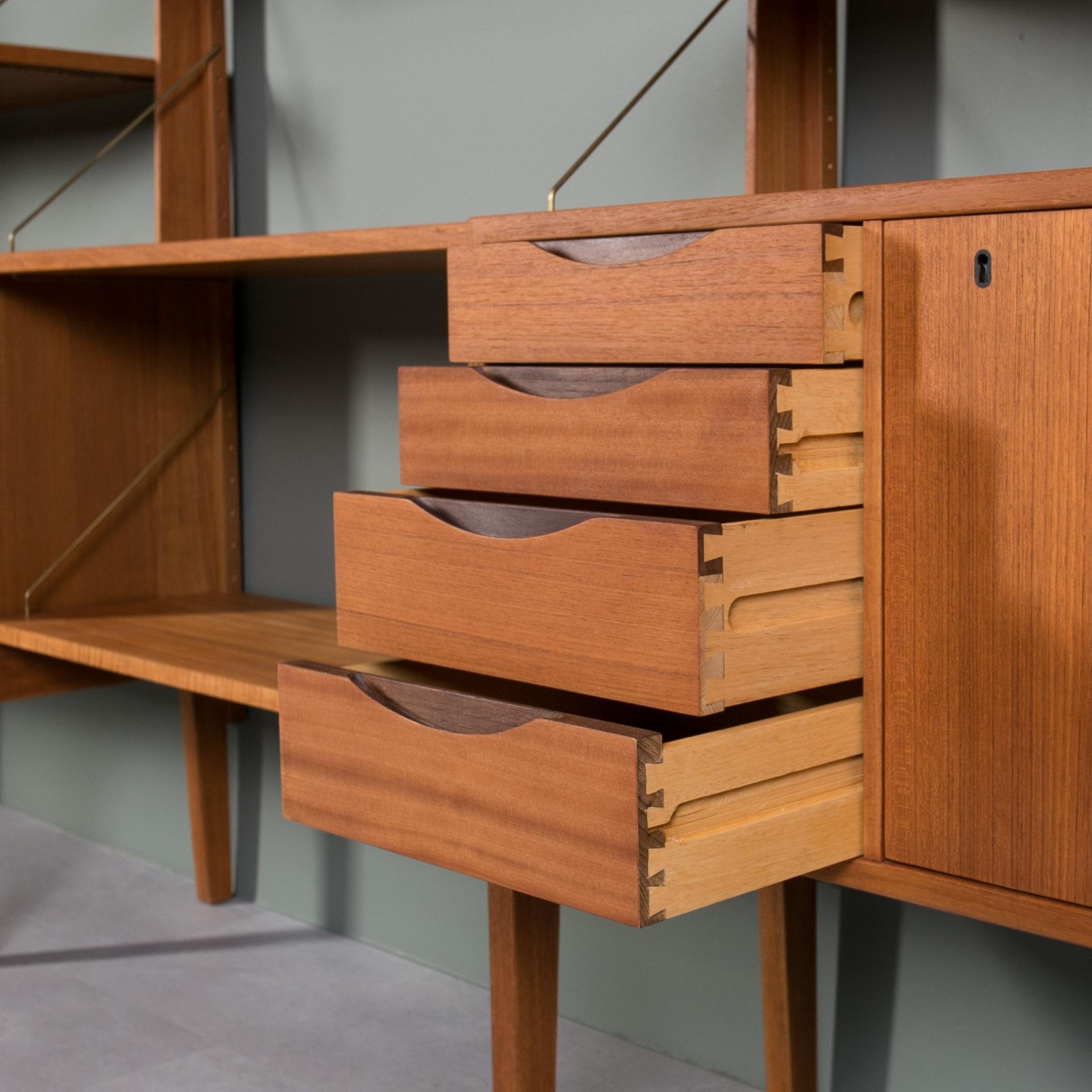 Teak Modular Wall Unit, BRUKSBO, Norway, 1960s 3