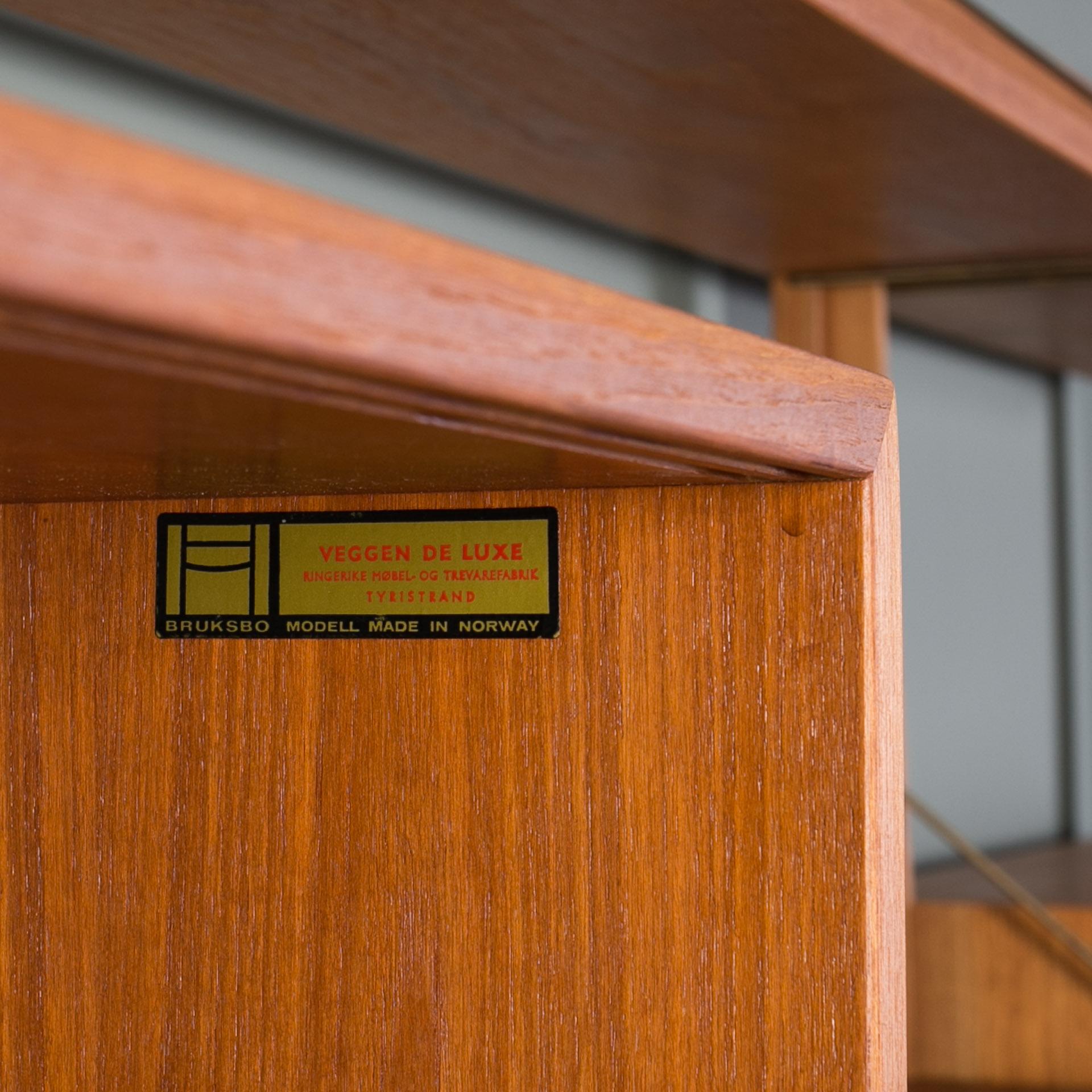 Teak Modular Wall Unit, BRUKSBO, Norway, 1960s 7