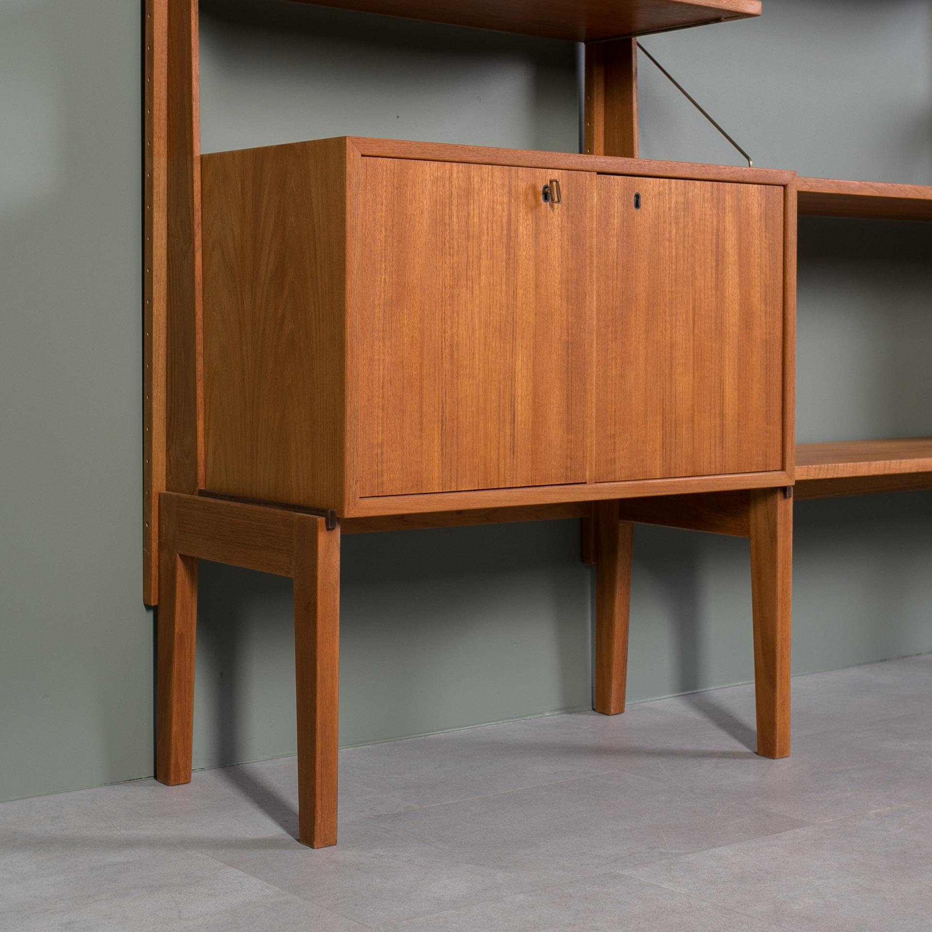 Teak Modular Wall Unit, BRUKSBO, Norway, 1960s In Good Condition In Wrocław, Poland