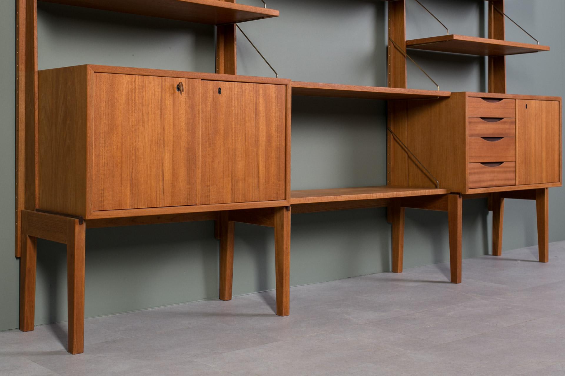 Mid-20th Century Teak Modular Wall Unit, BRUKSBO, Norway, 1960s