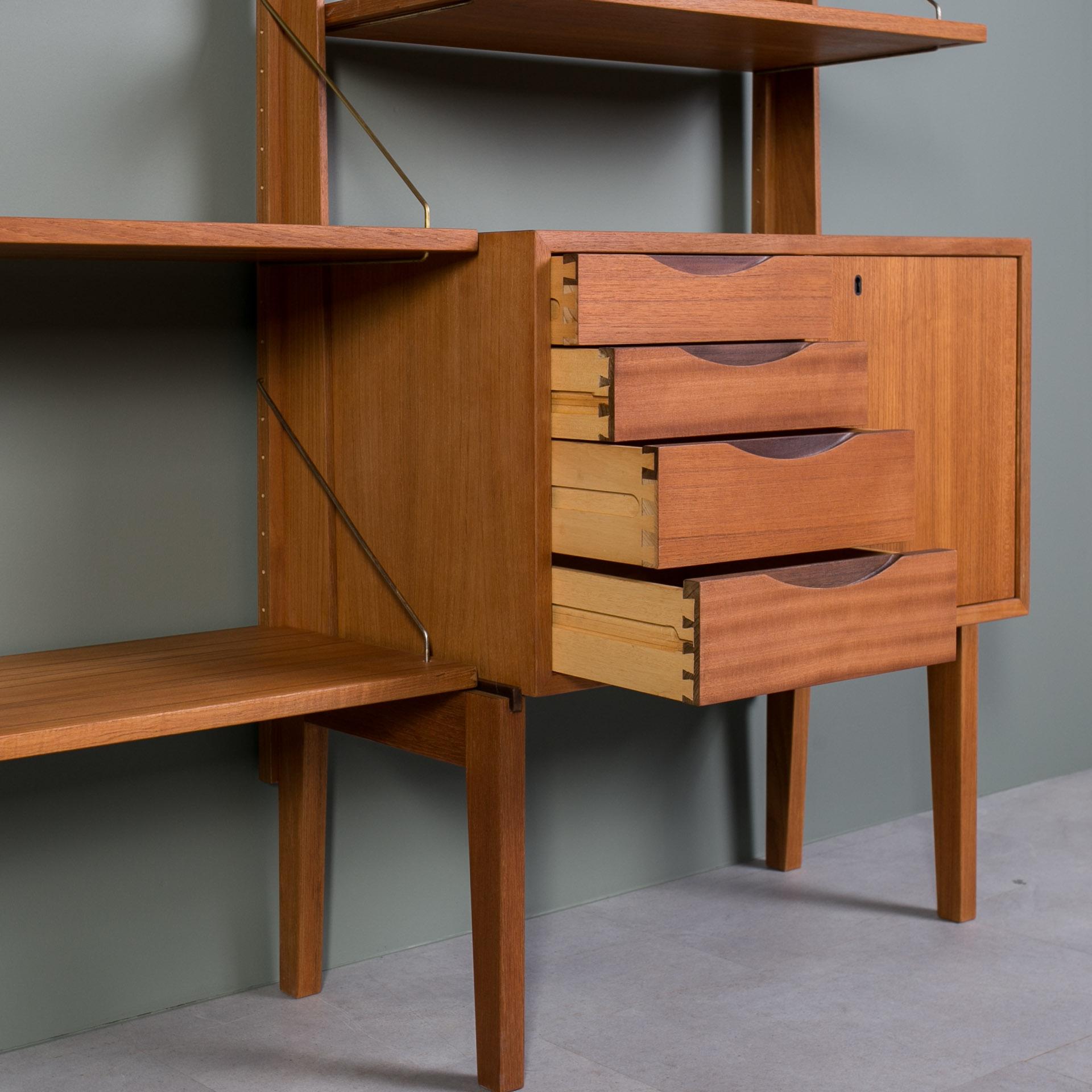 Teak Modular Wall Unit, BRUKSBO, Norway, 1960s 2
