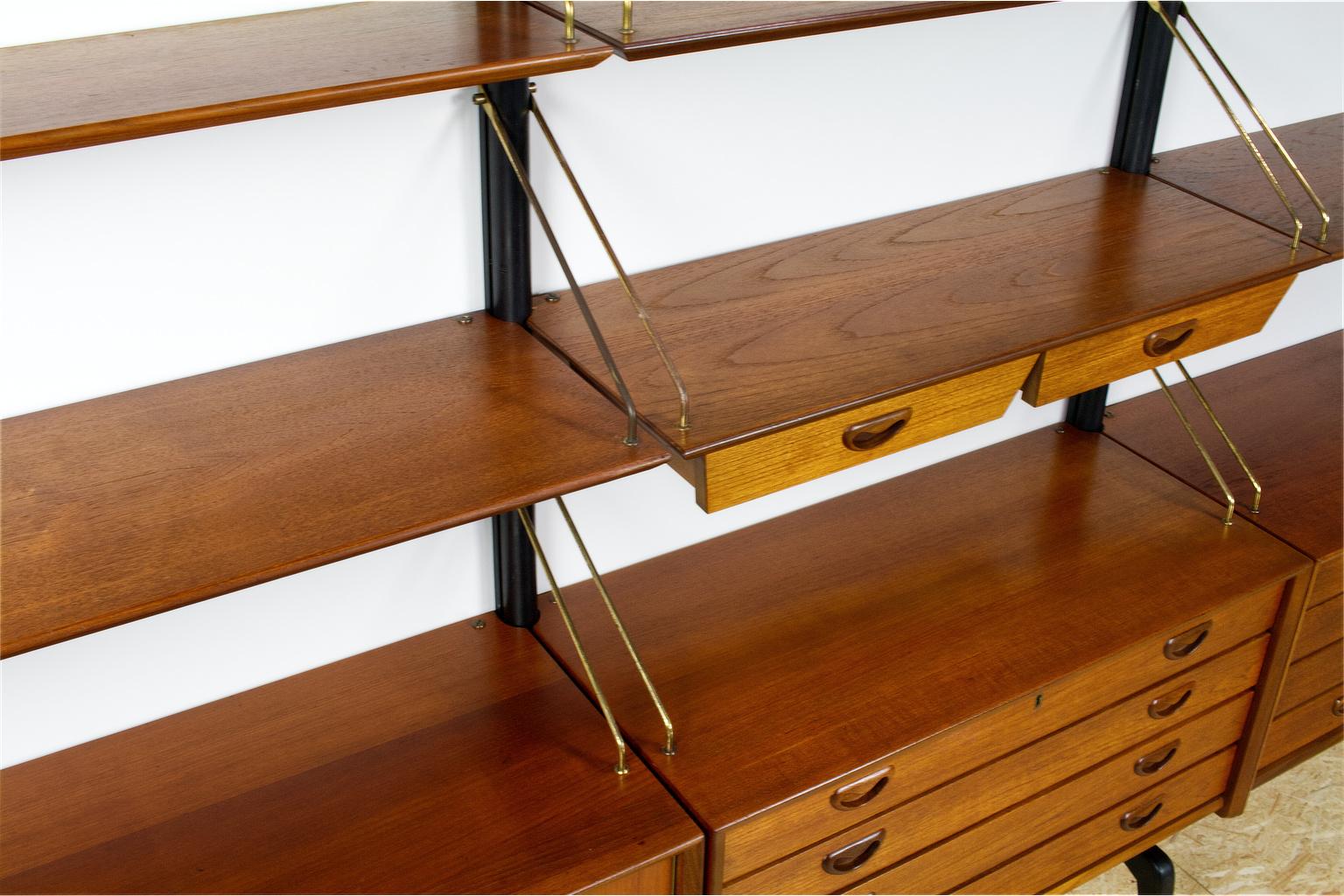 Teak Modular Wall Unit by Louis Van Teeffelen for Wébé, 1950s, Dutch Midcentury 1