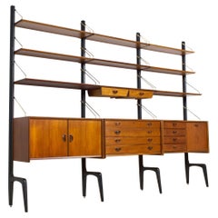 Teak Modular Wall Unit by Louis Van Teeffelen for Wébé, 1950s, Dutch Midcentury