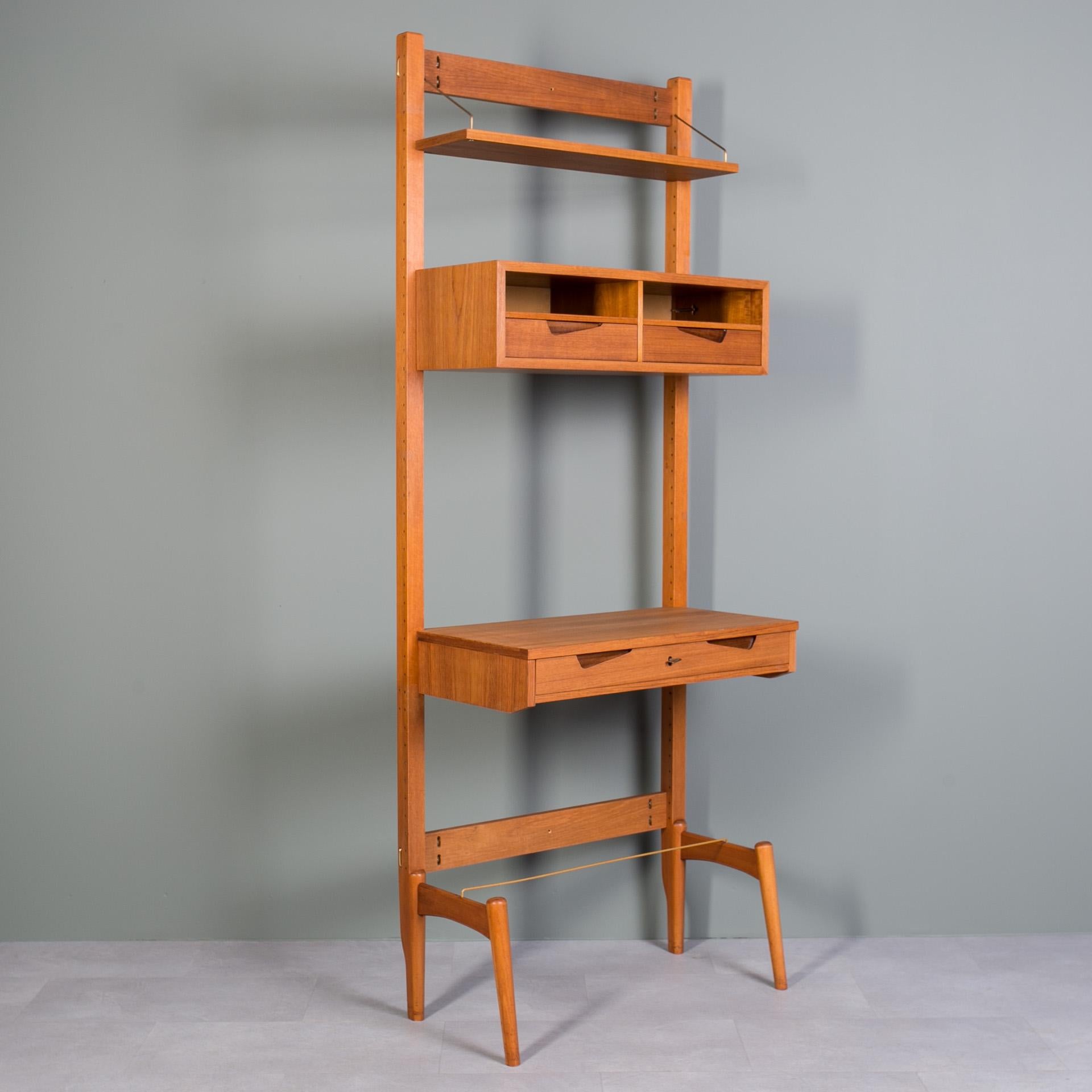 Norwegian Teak Modular Wall Unit, Rival, Brodrene Jatogs Mobelfabrik, Norway, 1960s For Sale