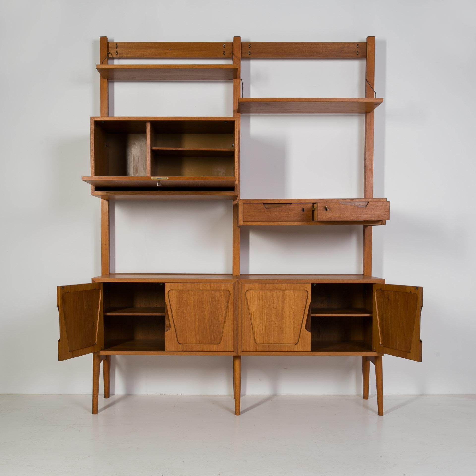 Mid-Century Modern Teak Modular Wall Unit, Rival Brodrene Jatogs, Norway, 1960s