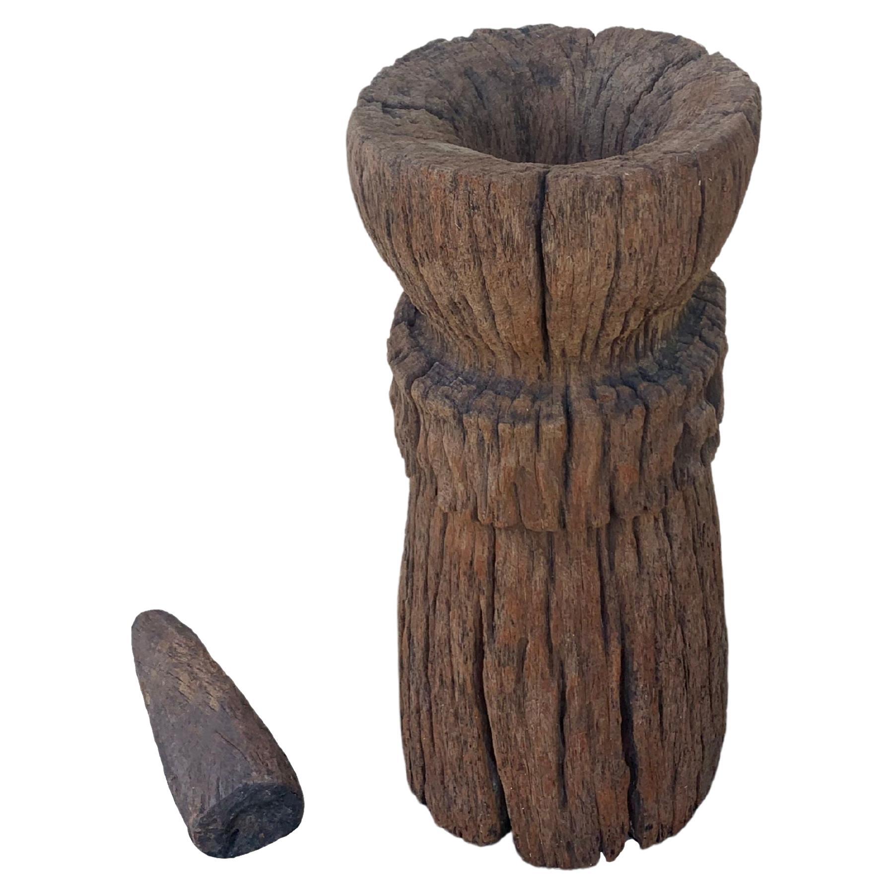 Teak Mortar & Pestel from Java, Indonesia, C. 1850 For Sale