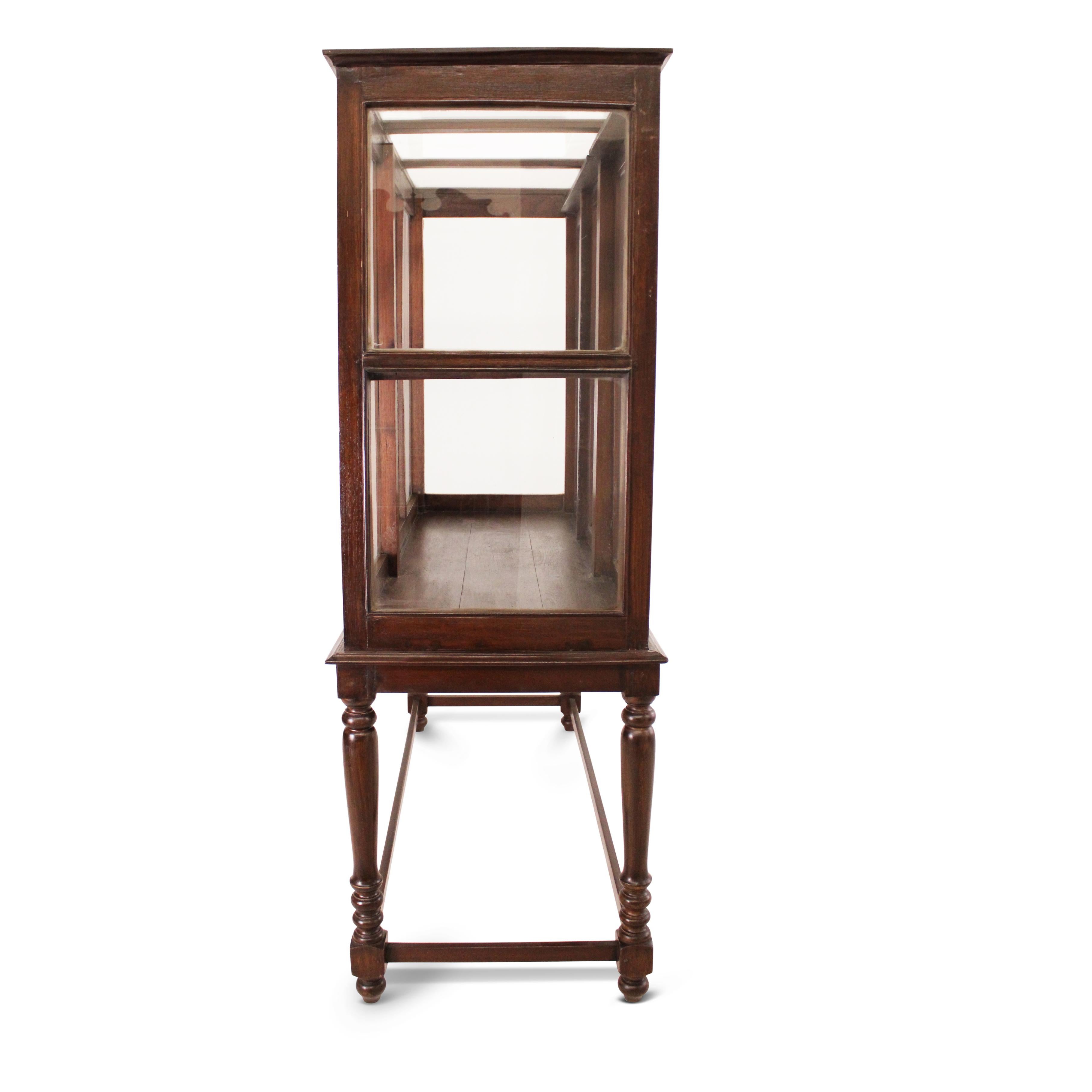Teak Museum Vitrine Cabinet For Sale 3