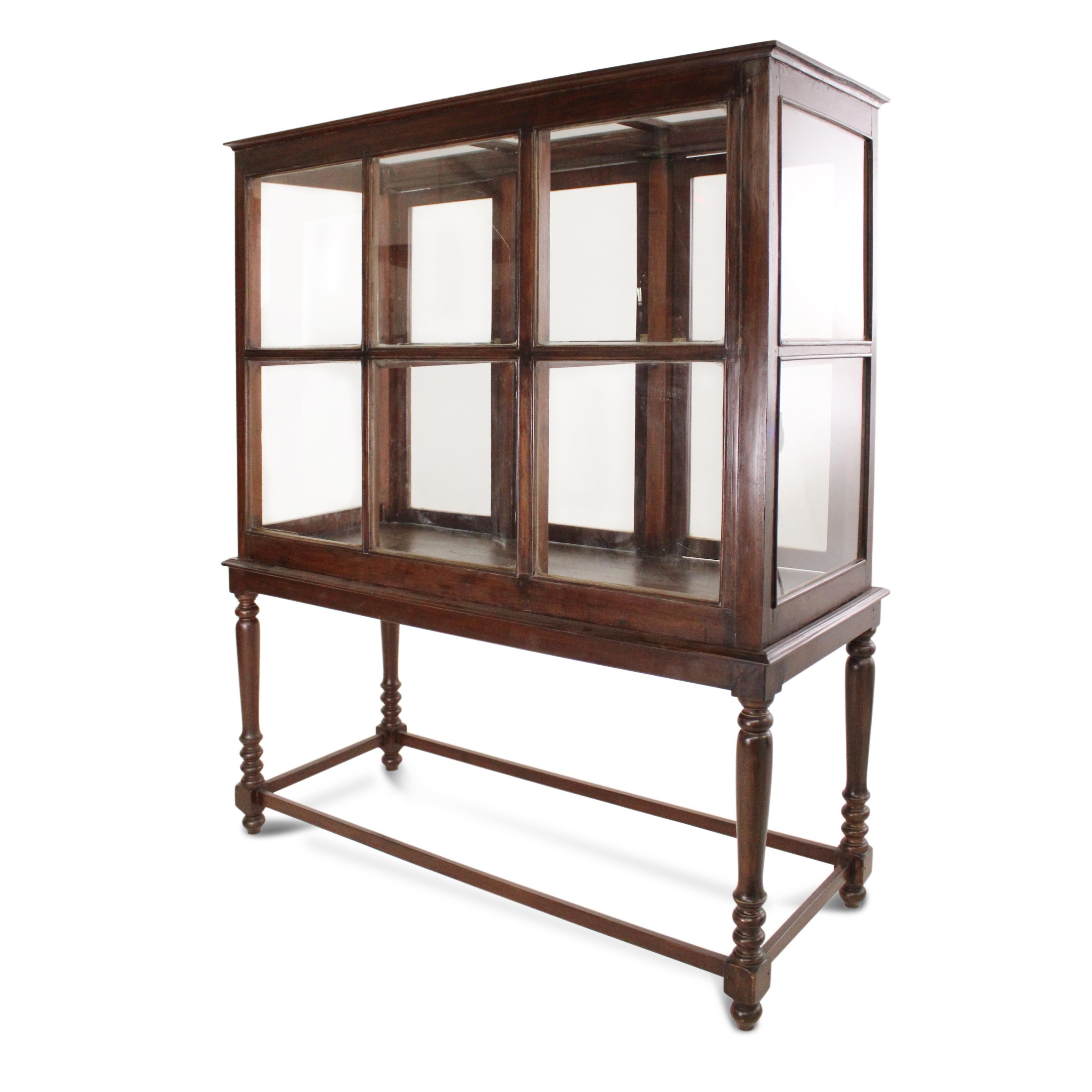 Teak Museum Vitrine Cabinet For Sale 4