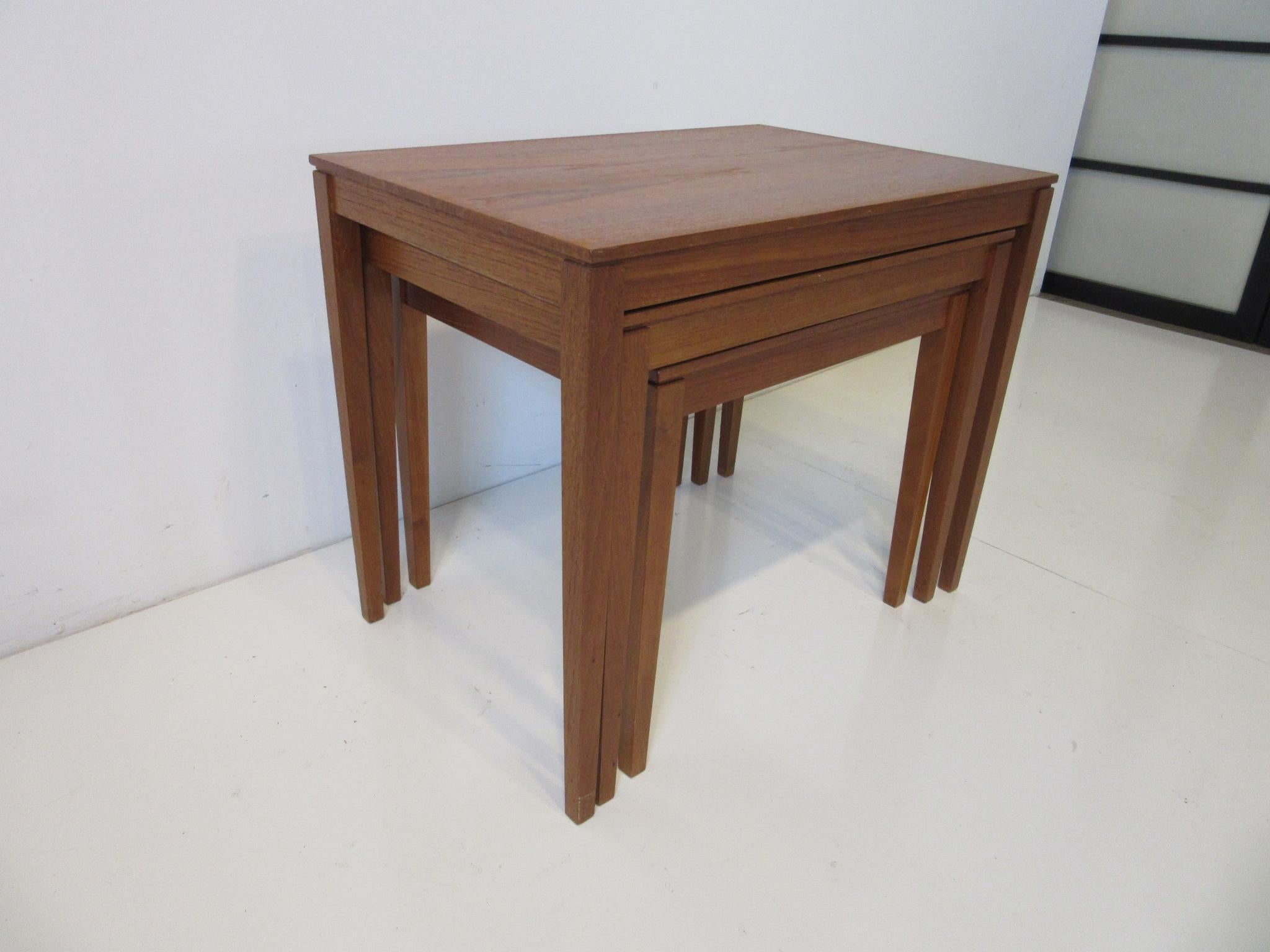 20th Century Teak Nesting Side Table Set by Bent Silberg, Denmark