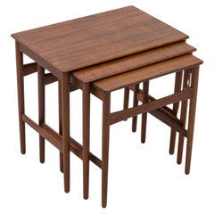 Teak nesting tables by Hans J. Wegner, Andreas Tuck, denmark, 1950s