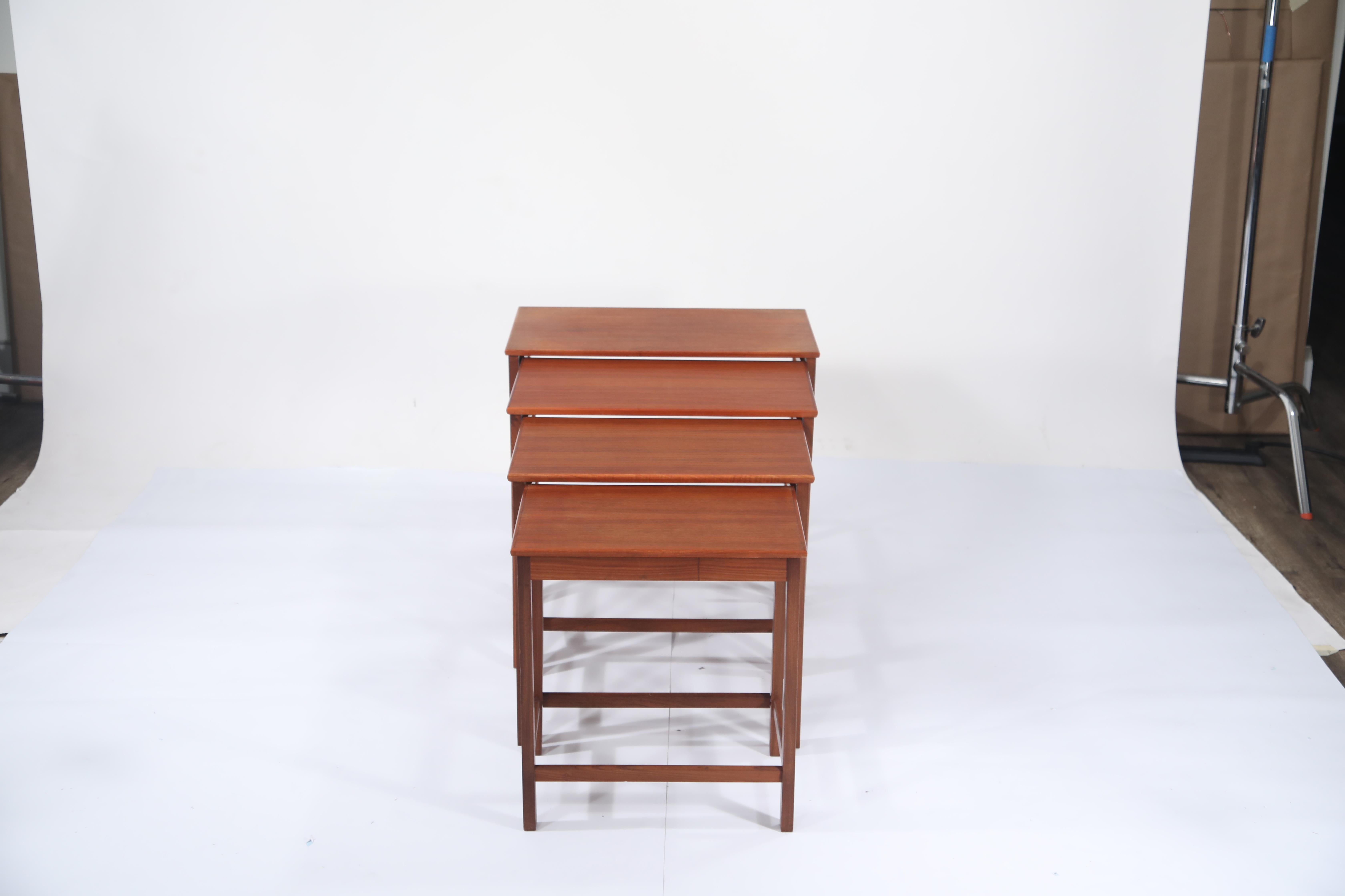 Teak Nesting Tables by Peter Hvidt and Orla Molgaard Nielsen for Illums Bolighus 4