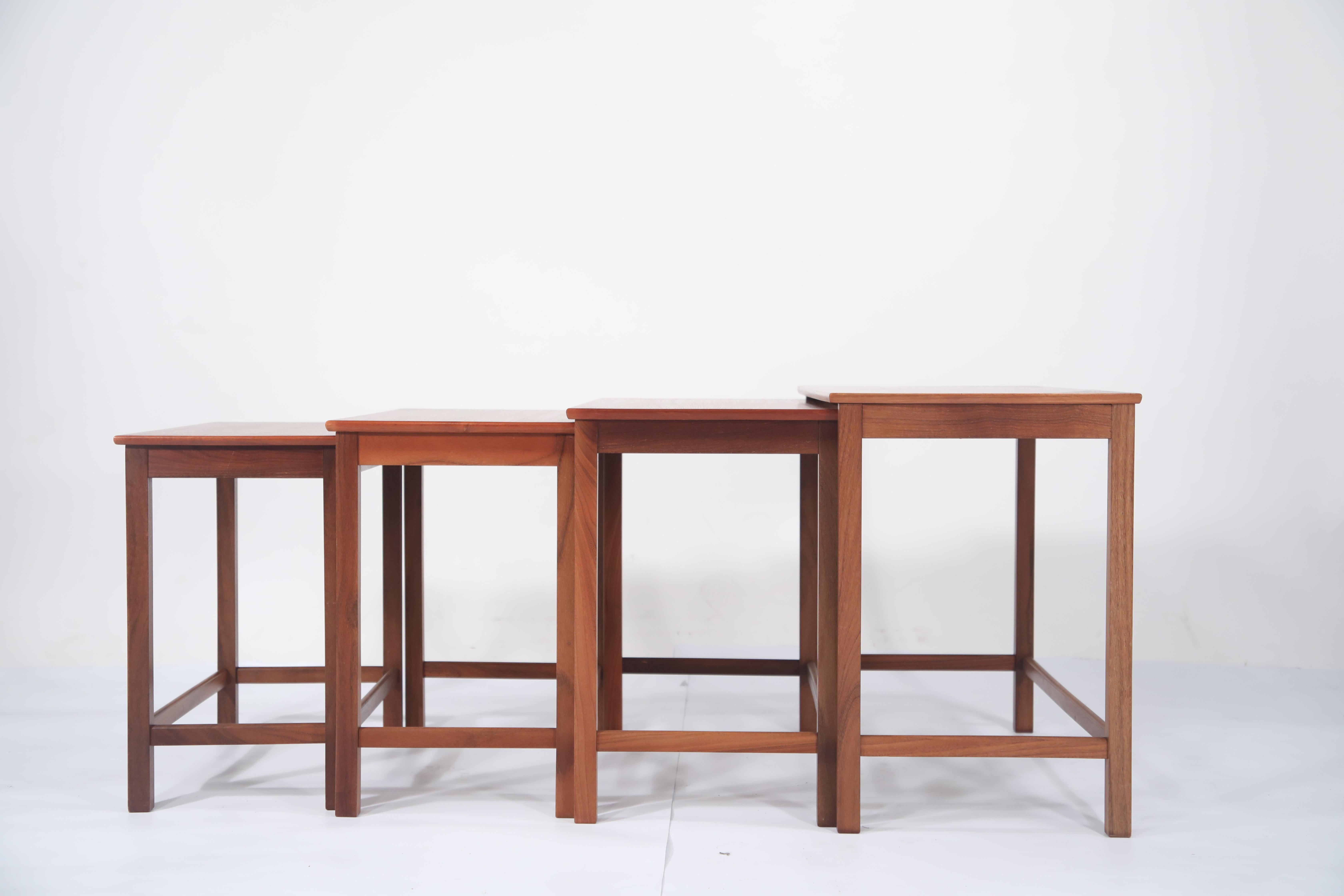 Mid-Century Modern Teak Nesting Tables by Peter Hvidt and Orla Molgaard Nielsen for Illums Bolighus