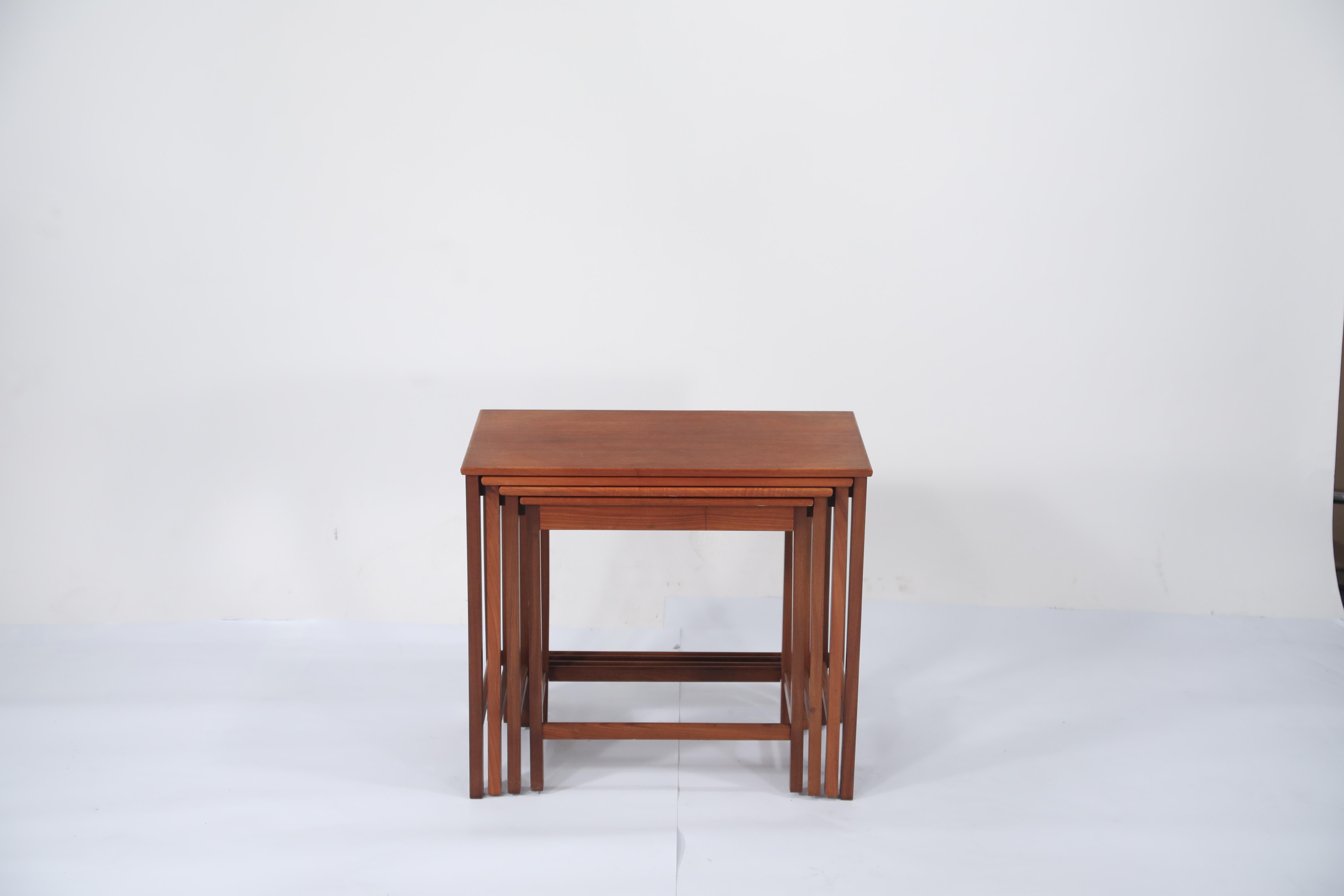 Danish Teak Nesting Tables by Peter Hvidt and Orla Molgaard Nielsen for Illums Bolighus