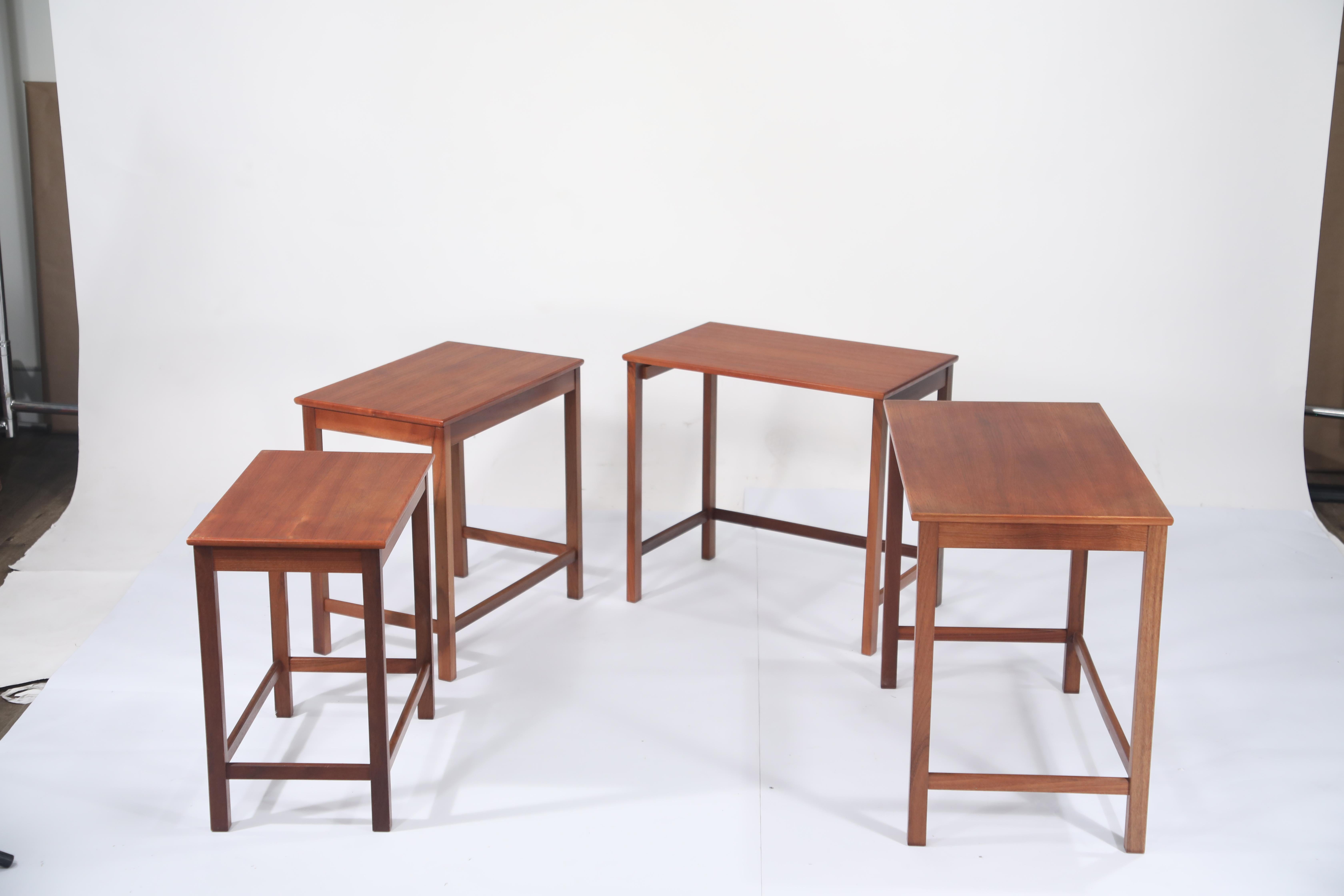 Teak Nesting Tables by Peter Hvidt and Orla Molgaard Nielsen for Illums Bolighus 2