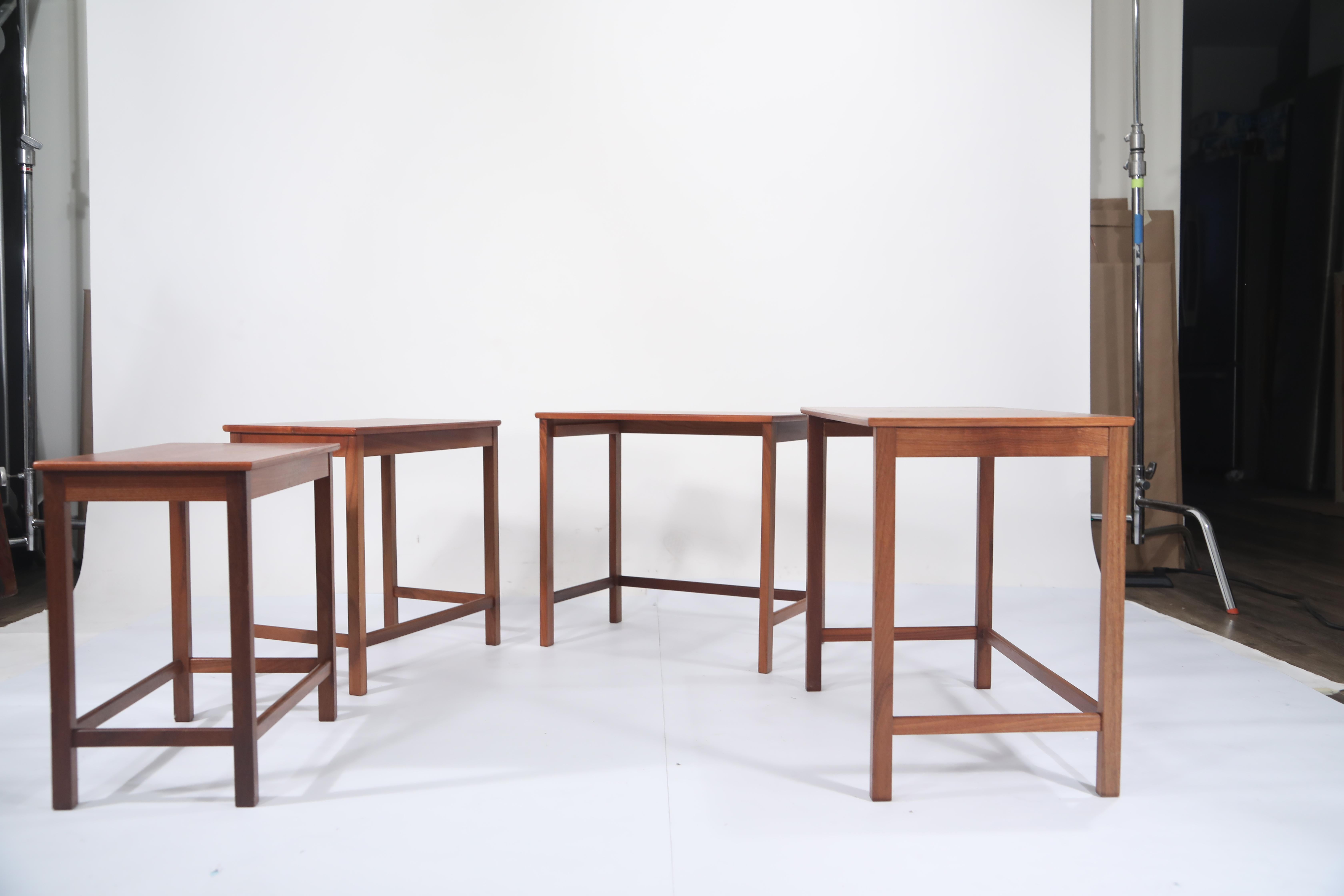 Teak Nesting Tables by Peter Hvidt and Orla Molgaard Nielsen for Illums Bolighus 3
