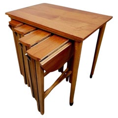 Tables gigognes en teck de Poul Hundevad, années 1960, lot de 5