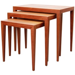 Tables gigognes en teck de Severin Hansen pour Haslev Mbelfabrik Danemark