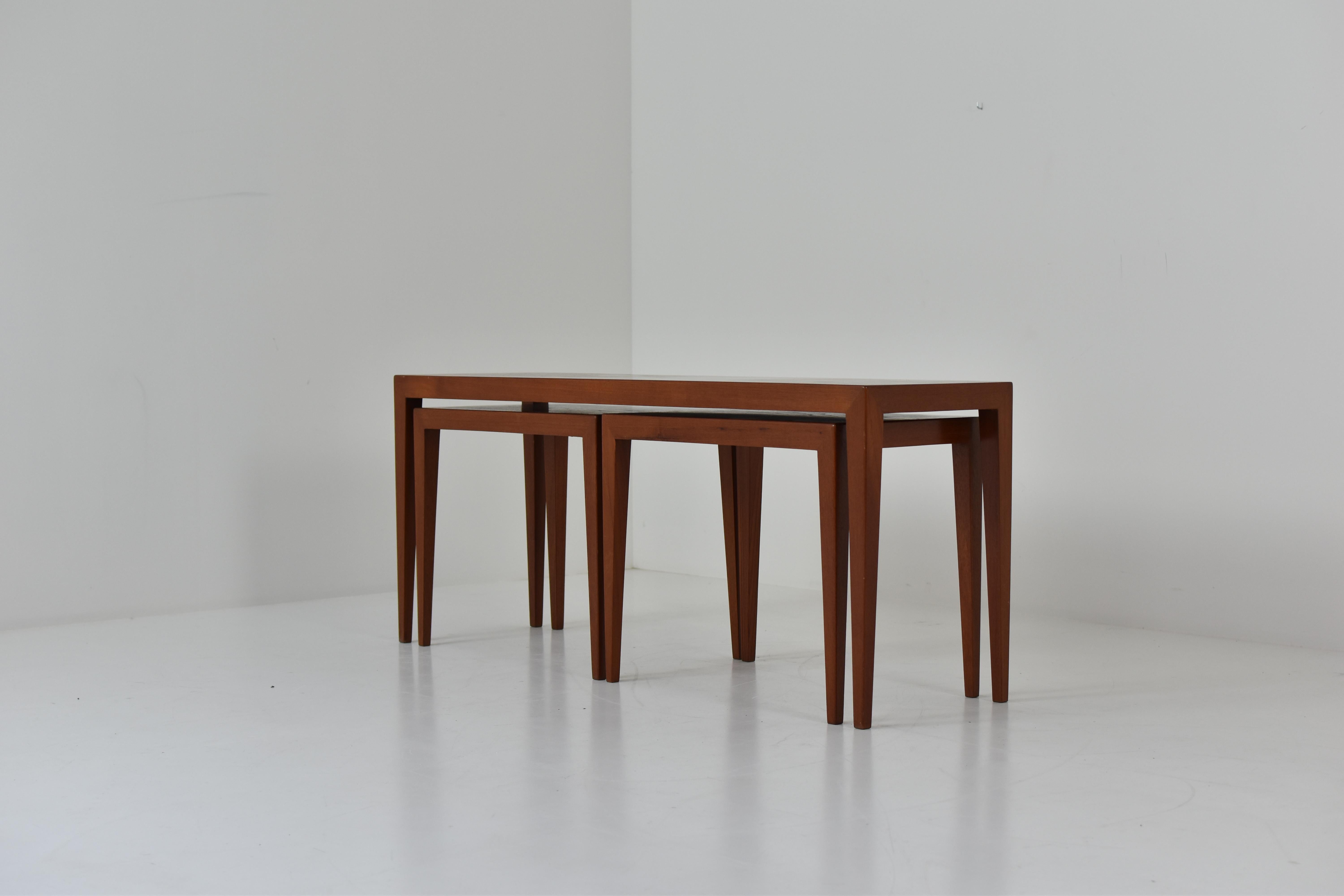 Teak Nesting Tables by Severin Hansen Jr. for Haslev Møbelsnedkeri, Denmark 1960 In Good Condition In Antwerp, BE