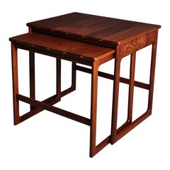 Tables gigognes en teck par Yngvar Sandström pour Seffle Möbelfabrik, Suède, années 1950