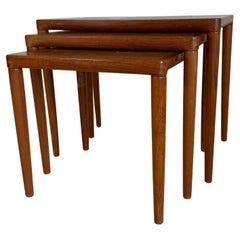 Teak nesting tables, H.W.Klein for Bramin, Denmark 1960