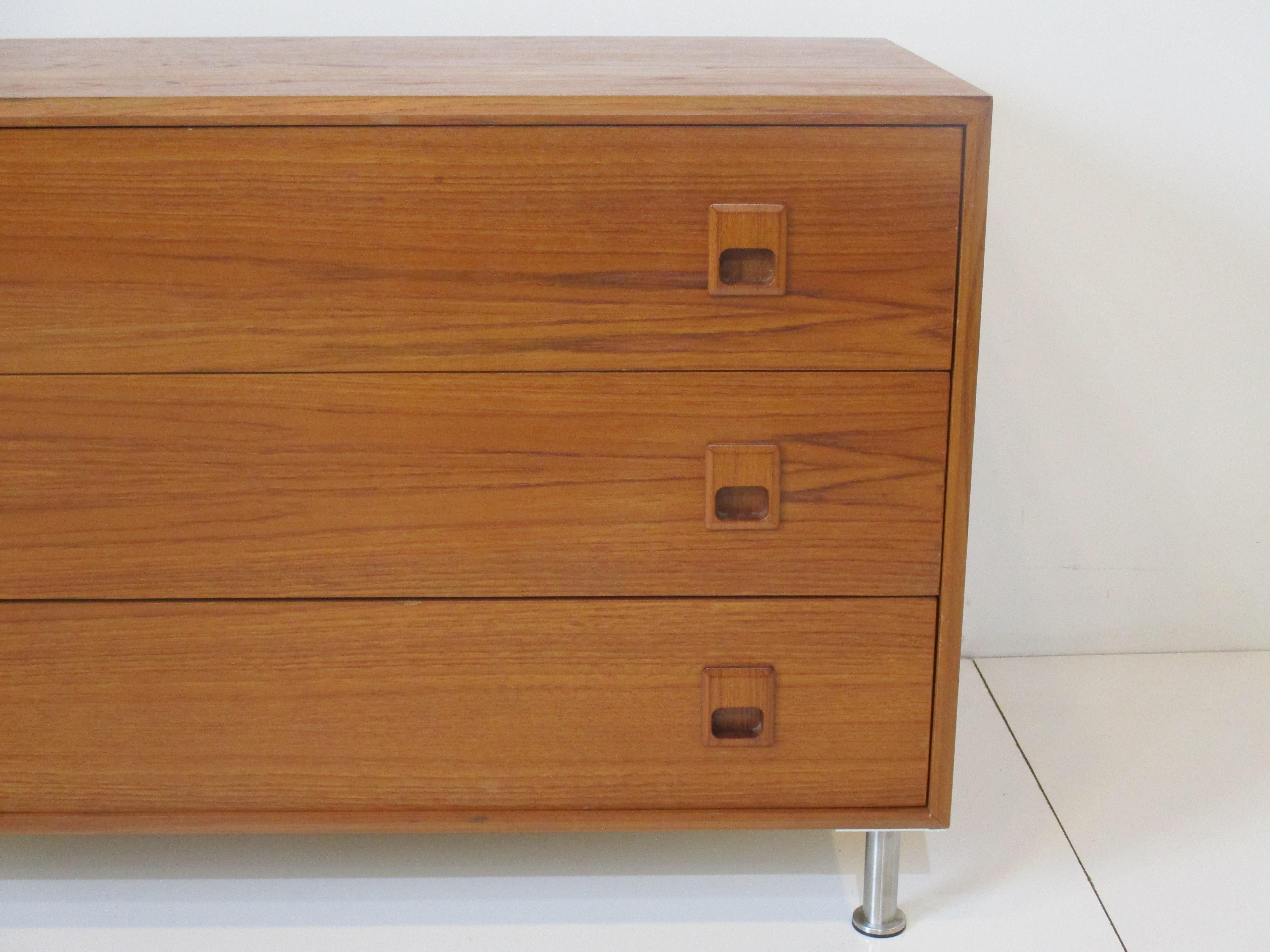 Mid-Century Modern Teak Nightstand or Small Chest in the style of Vodder 