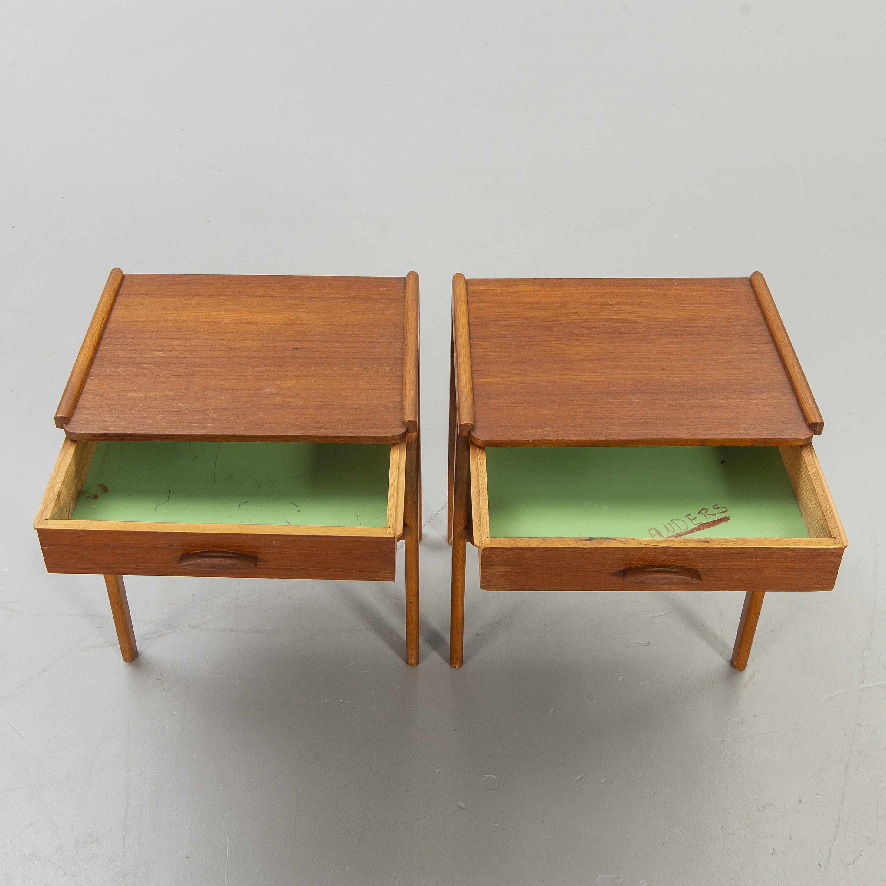 Teak Nightstands a Pair Anonymous Sweden, 1960 In Good Condition For Sale In Paris, FR