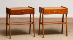 Teak Nightstands Bedside Tables by Carlström & Co Mobelfabrik Sweden 1950