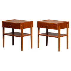 Mesillas de noche de teca Mesillas de noche de Carlström & Co Mobelfabrik Suecia 1950