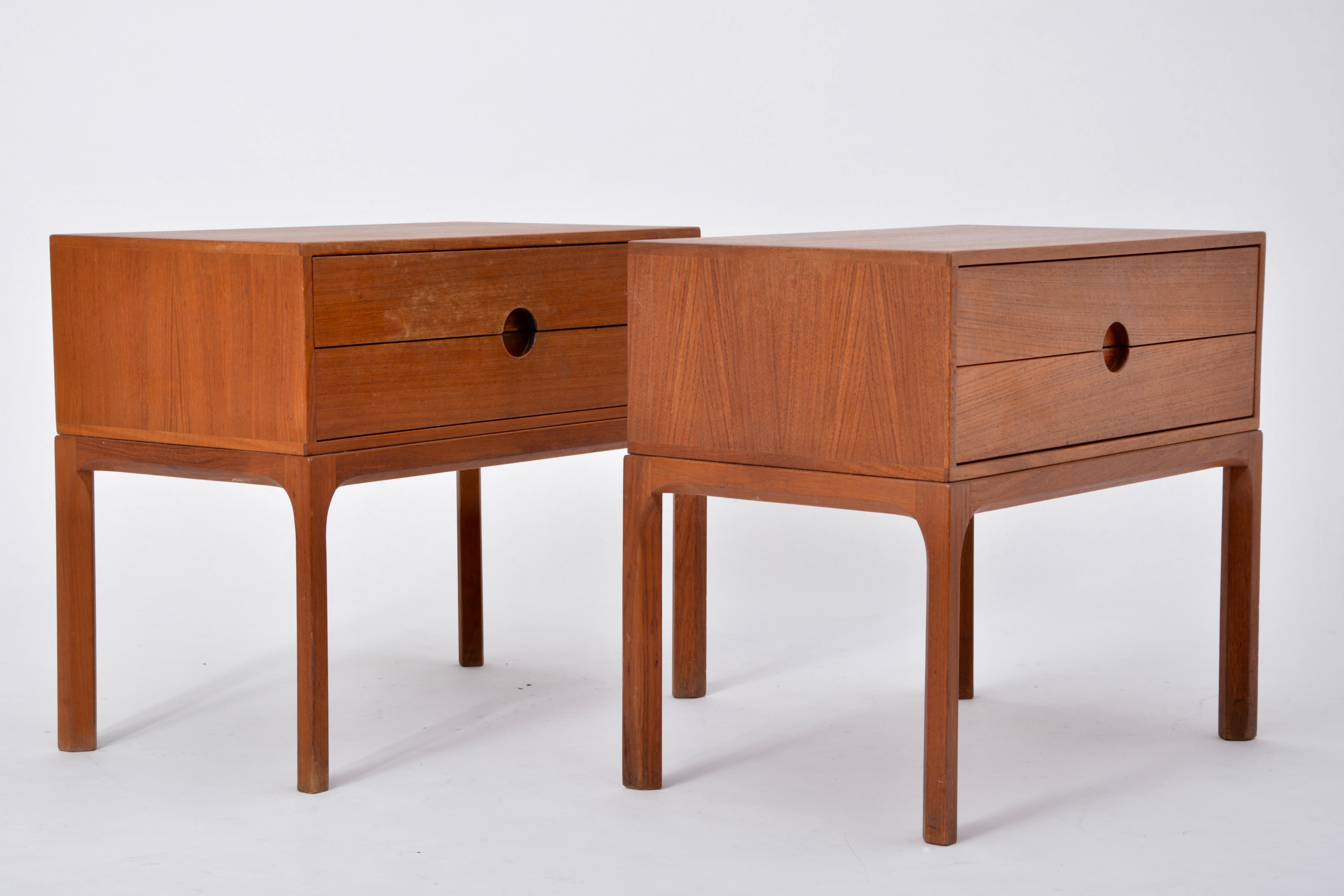 Teak Nightstands by Kai Kristiansen for Aksel Kjersgaard Odder, 1955, Set of Two 5