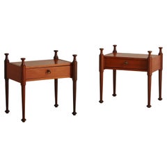 Teak Nightstands with Drawer Attributed to Gautier, France, 1960s
