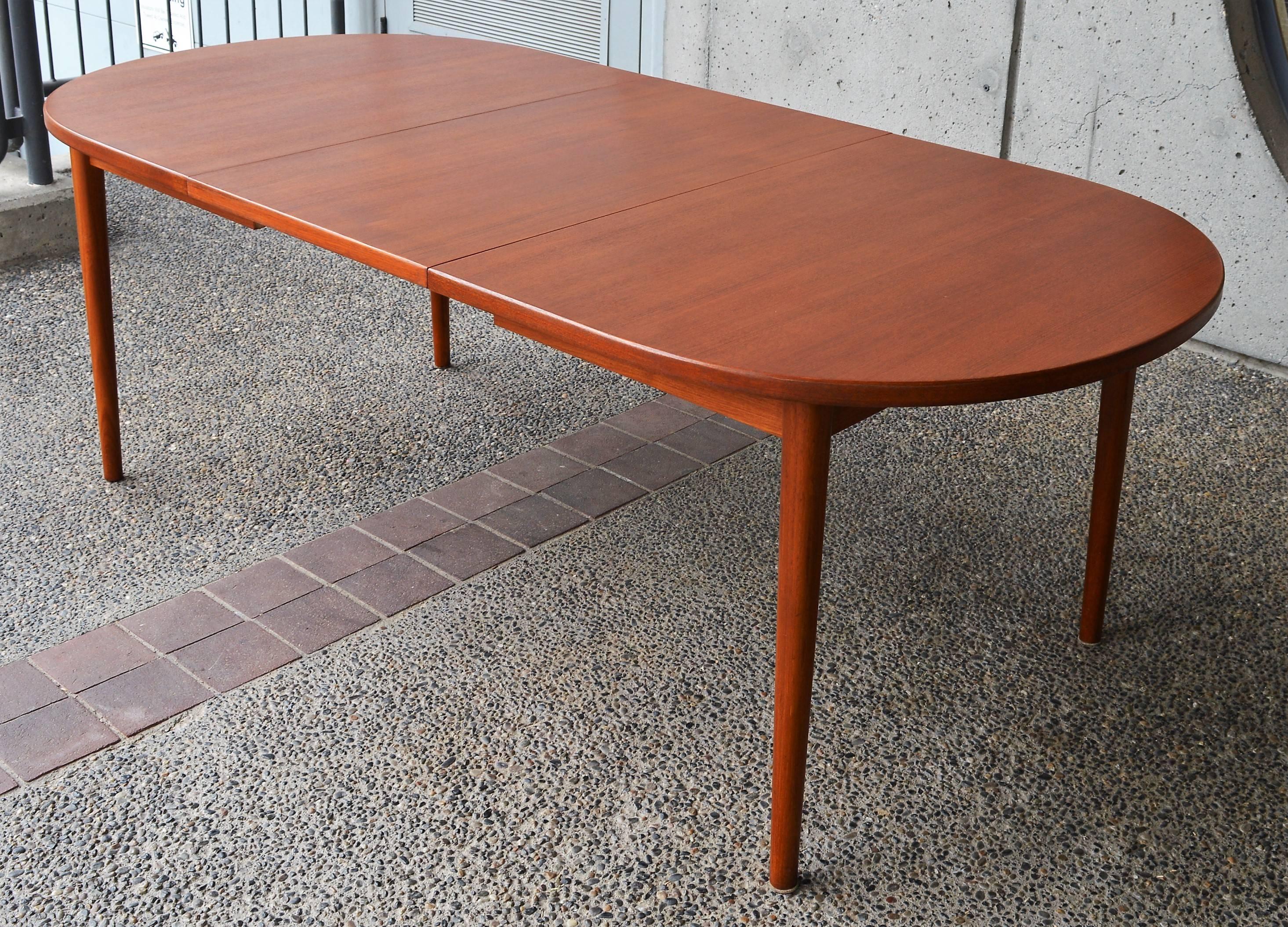 Teak Nils Jonsson Oval Two-Leaf Dining Table 