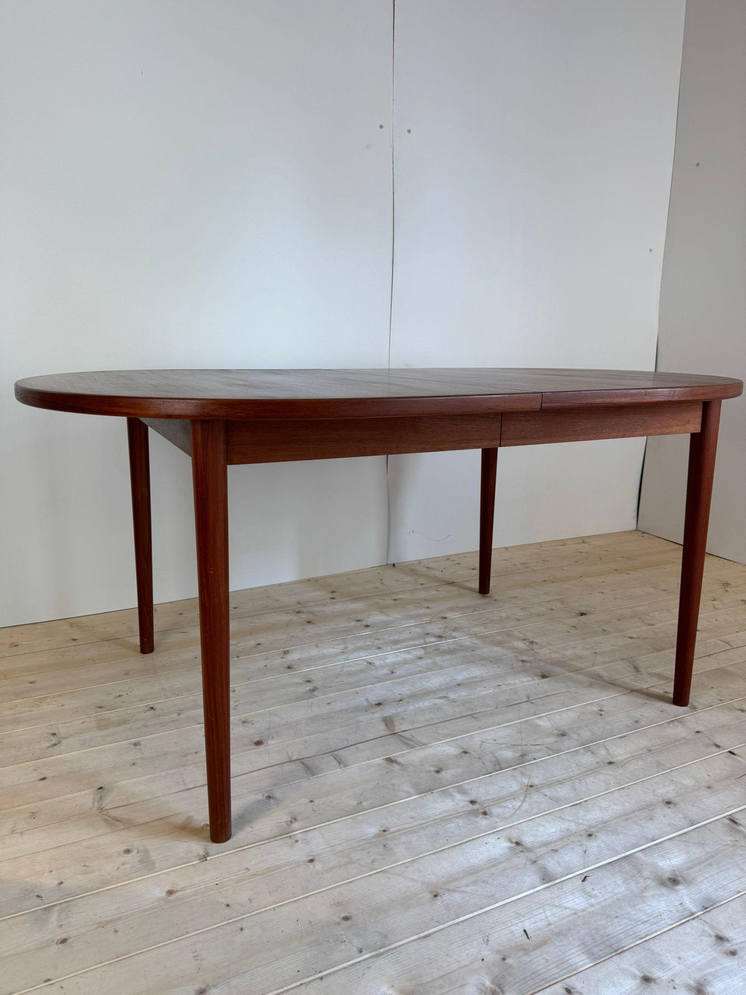 Teak Nils Jonsson Oval Two-Leaf Dining Table 