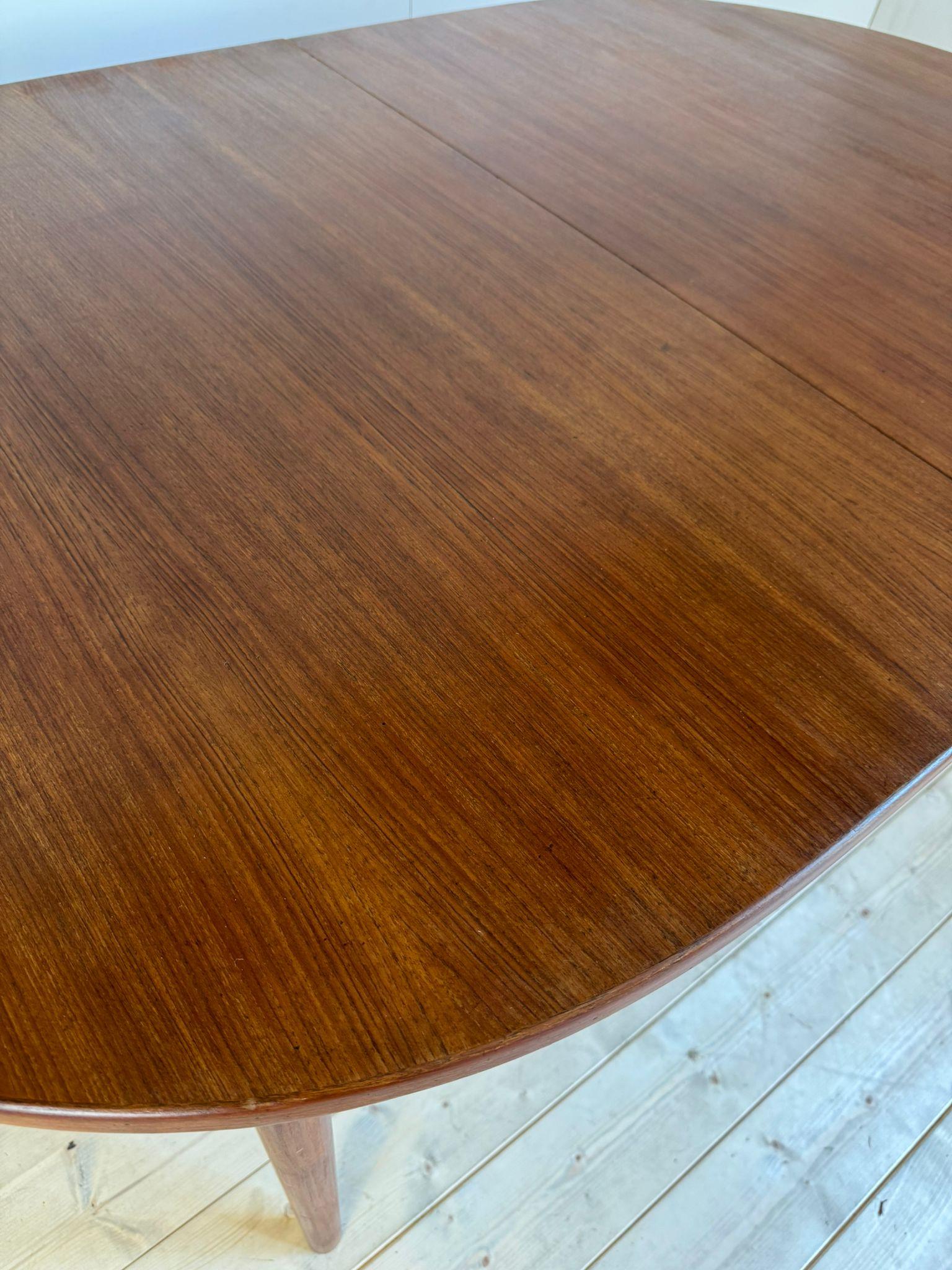 Teak Nils Jonsson Oval Two-Leaf Dining Table 