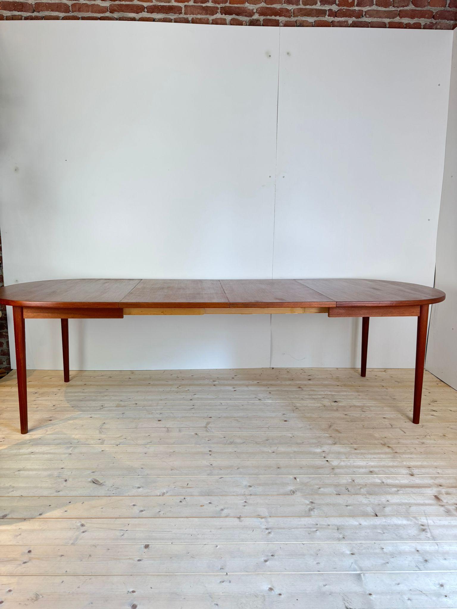 Teak Nils Jonsson Oval Two-Leaf Dining Table 