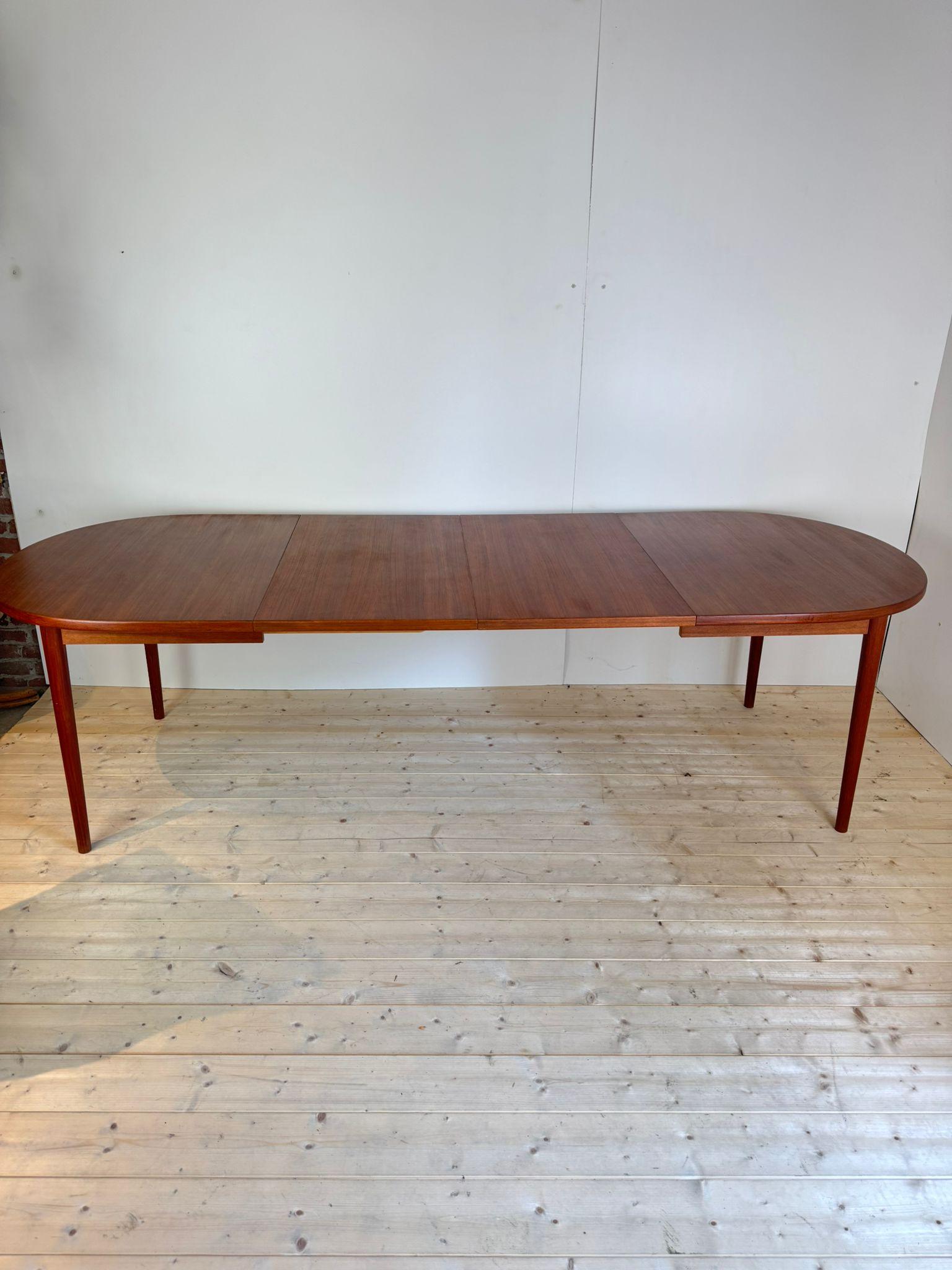 Teak Nils Jonsson Oval Two-Leaf Dining Table 
