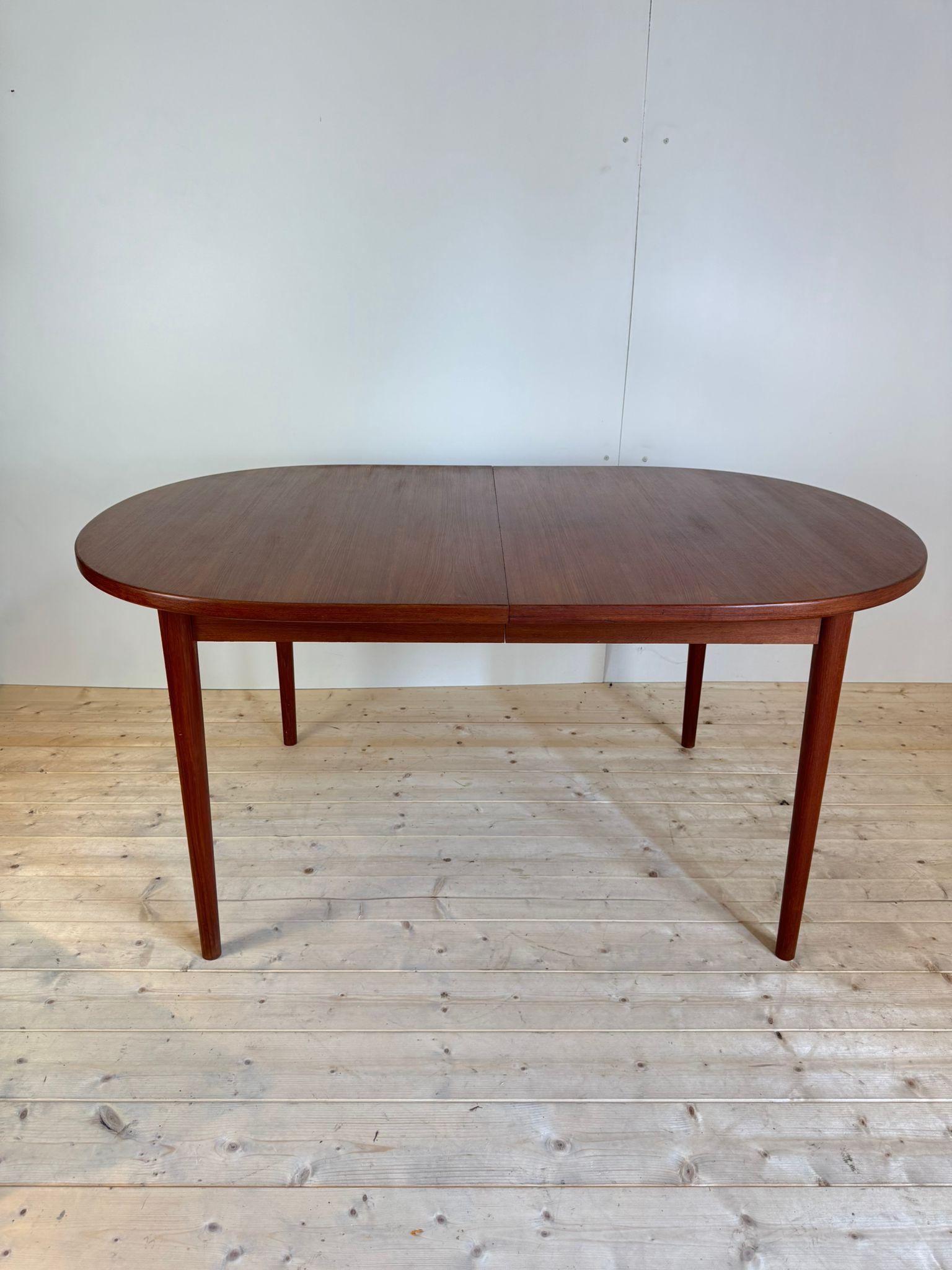 Teak Nils Jonsson Oval Two-Leaf Dining Table 