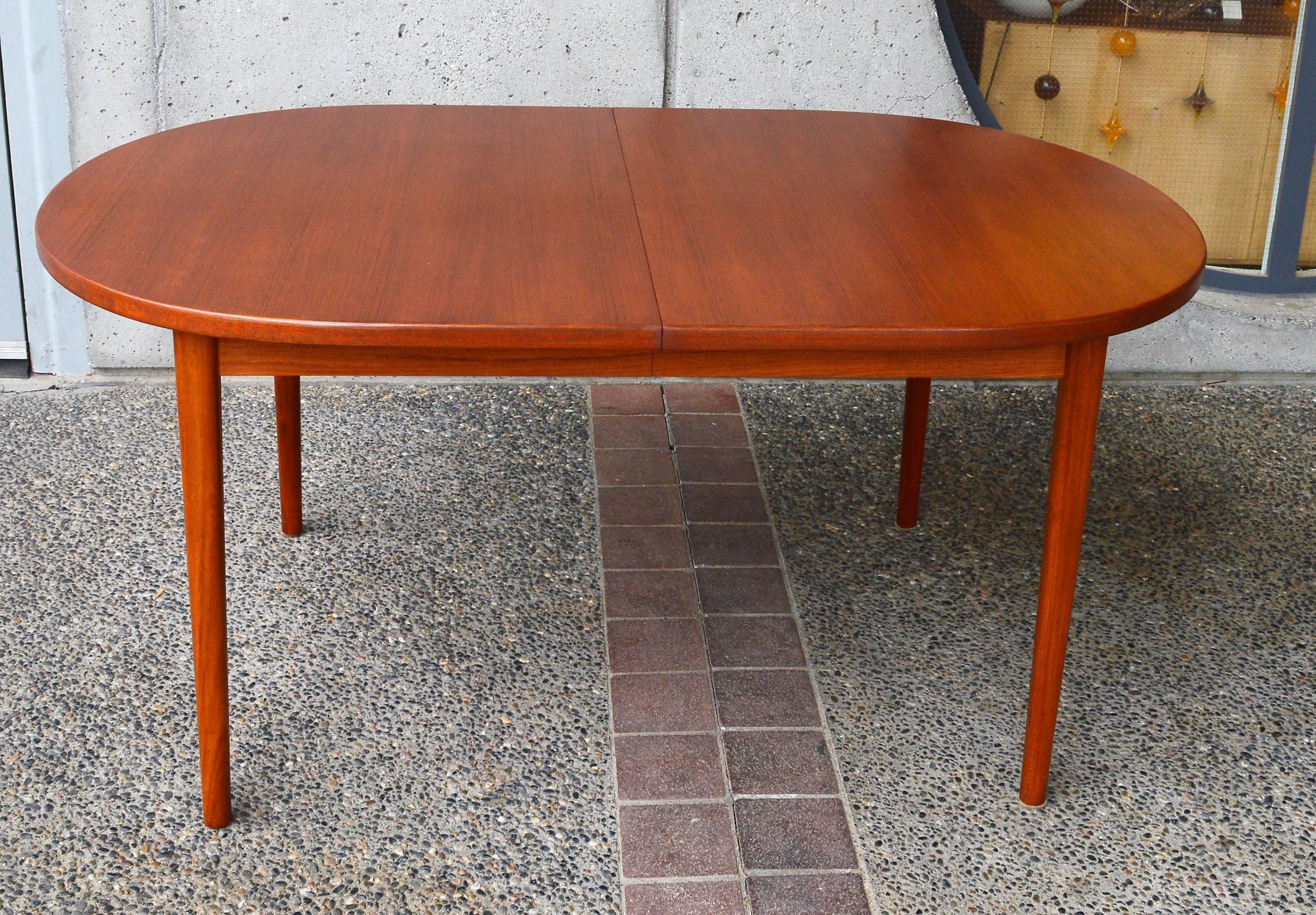 Teak Nils Jonsson Oval Two-Leaf Dining Table 