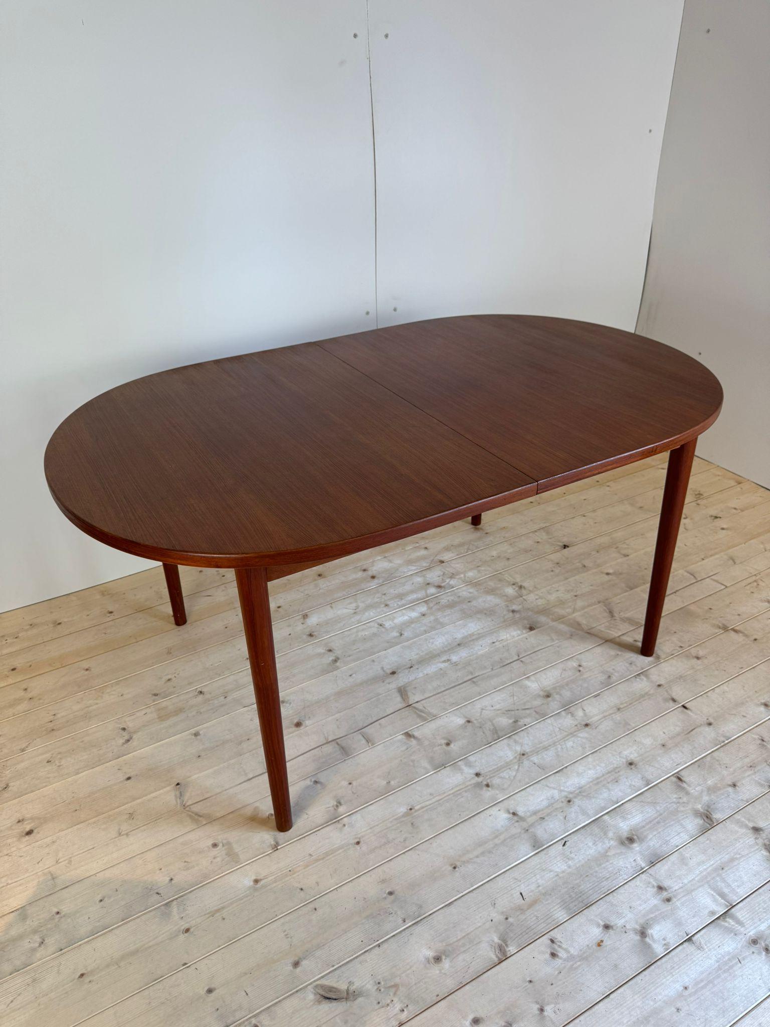 Teak Nils Jonsson Oval Two-Leaf Dining Table 