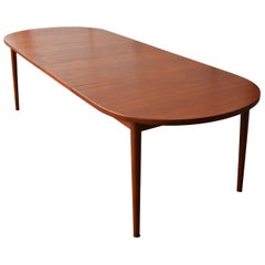 Teak Nils Jonsson Oval Two-Leaf Dining Table "Ove" Model for Troeds Bjarum