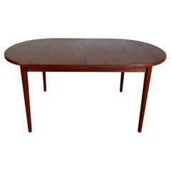 Teak Nils Jonsson Oval Two-Leaf Dining Table "Ove" Model for Troeds Bjarum