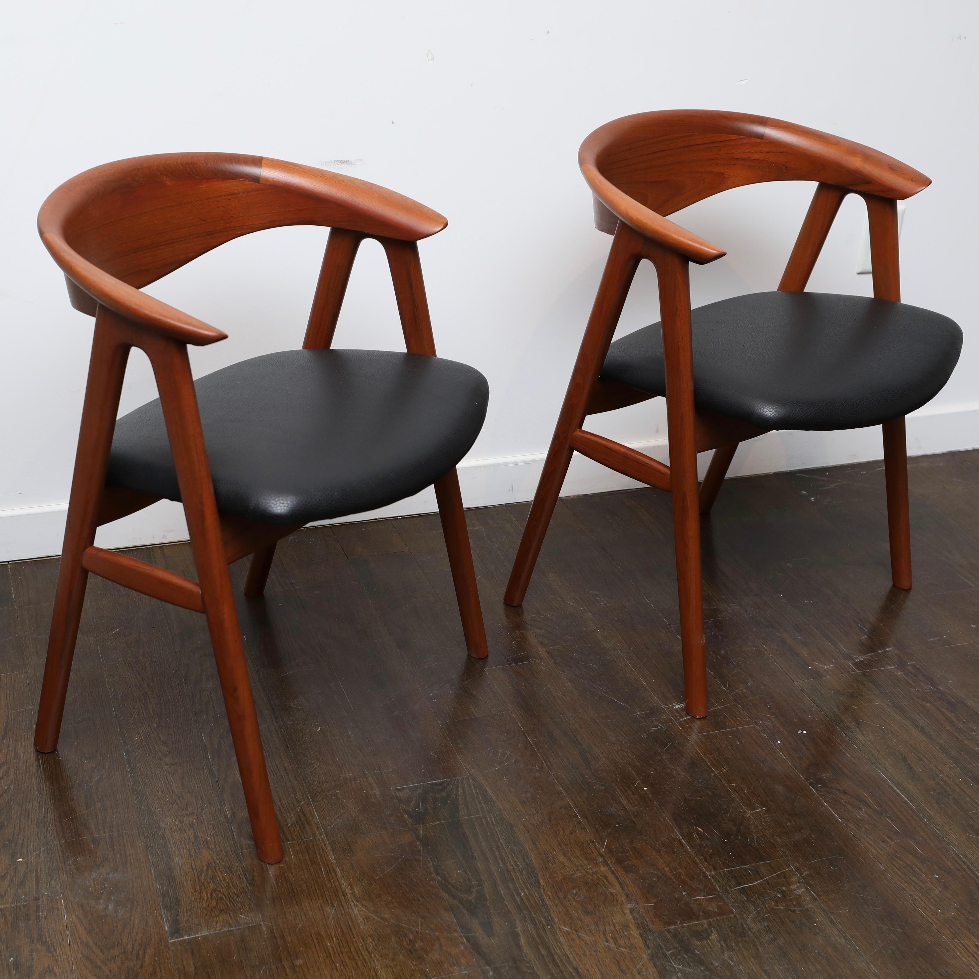 Mid-Century Modern Teak No. 52 Compass Chairs by Erik Kirkegaard for Høng Stolefabrik