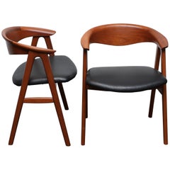 Teak No. 52 Compass Chairs by Erik Kirkegaard for Høng Stolefabrik