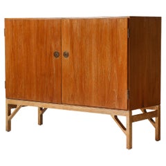Teak, Oak and Patinated Brass Sideboard by Borge Mogensen, Denmark, c. 1960