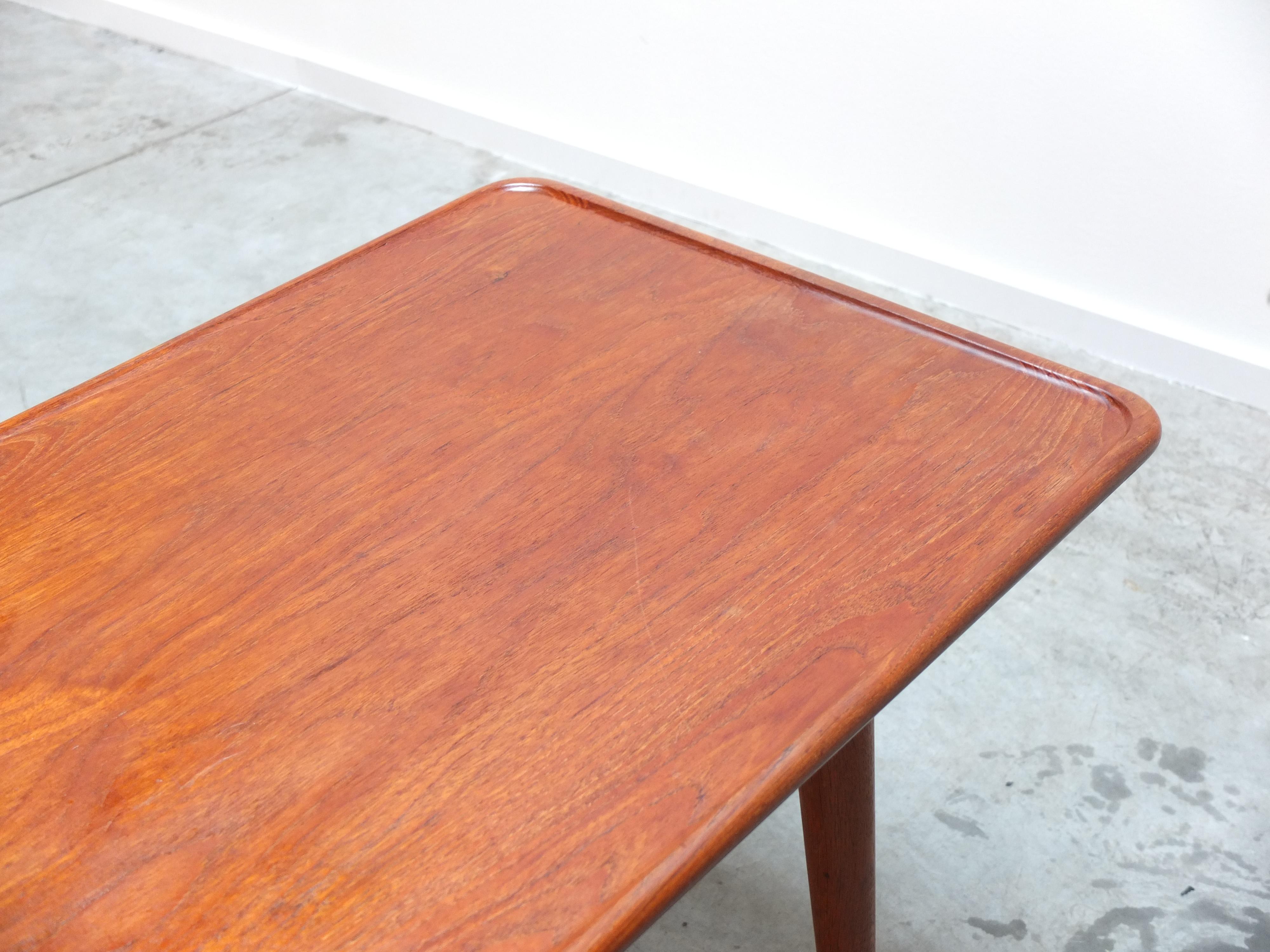 Teak & Oak 'At-11' Coffee Table by Hans Wegner for Andreas Tuck, 1950s For Sale 13