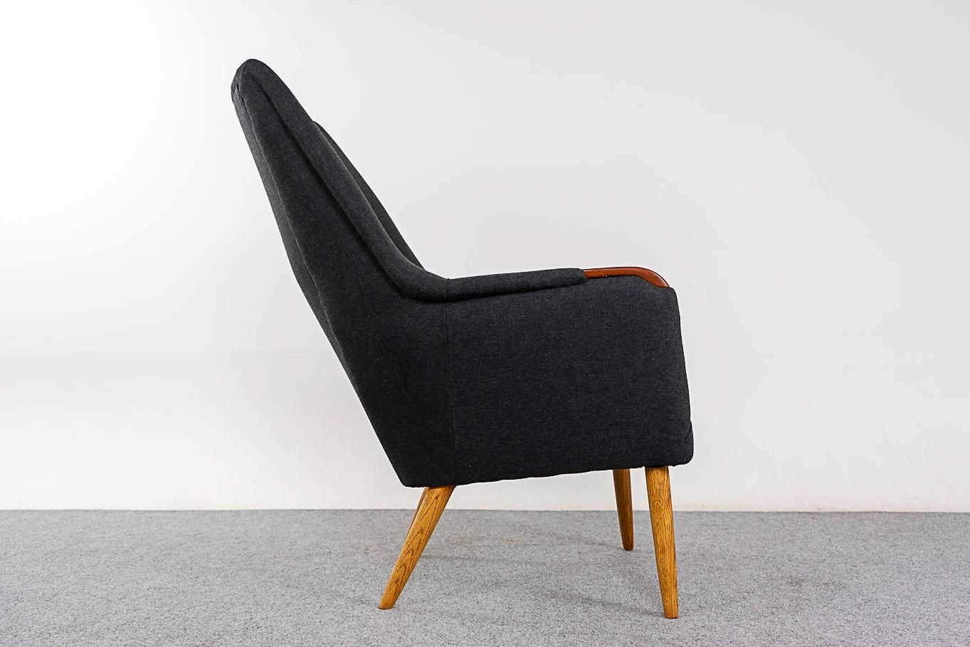 Teak & Oak Danish Modern Lounge Chair For Sale 2