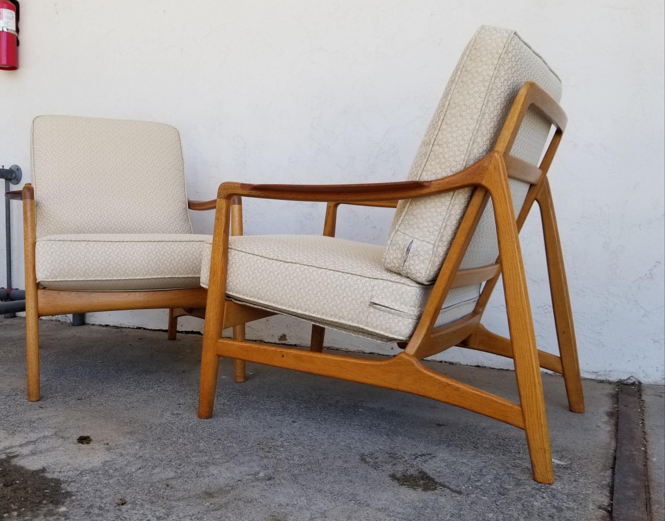 Teak & Oak Lounge Chairs by Tove & Edvard Kindt-Larsen 10