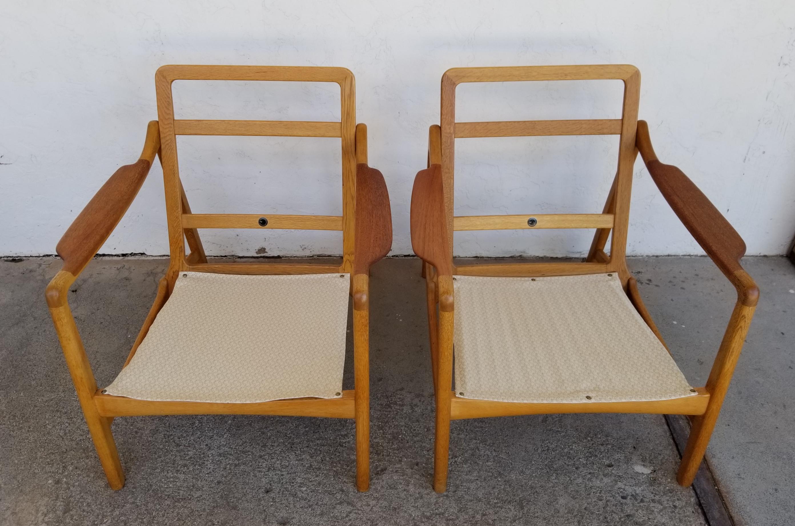Teak & Oak Lounge Chairs by Tove & Edvard Kindt-Larsen 2