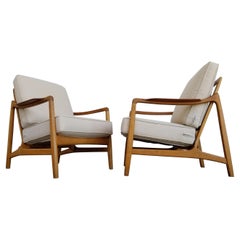 Teak & Oak Lounge Chairs by Tove & Edvard Kindt-Larsen