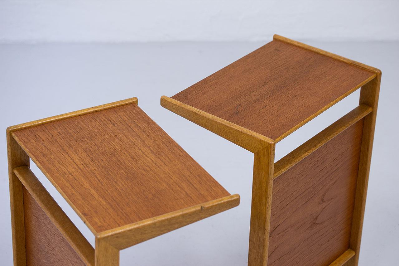 Teak & Oak Side Tables by Yngvar Sandström for Nordiska Kompaniet 2