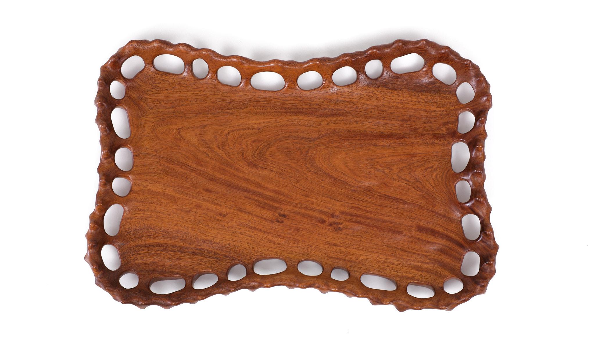 Mid-Century Modern Teak organic hand carved  serving tray  1970s  For Sale